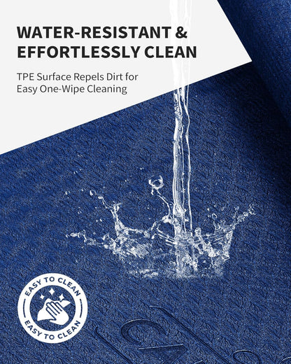 Large Yoga Mat (6'X 4'), Extra Wide Workout Mat for Men and Women, 0.24''/0.32''/0.4''/0.48'' Thick Exercise Fitness TPE Mat for Home Gym, Yoga, Pilates, Workout (Barefoot Exercise)